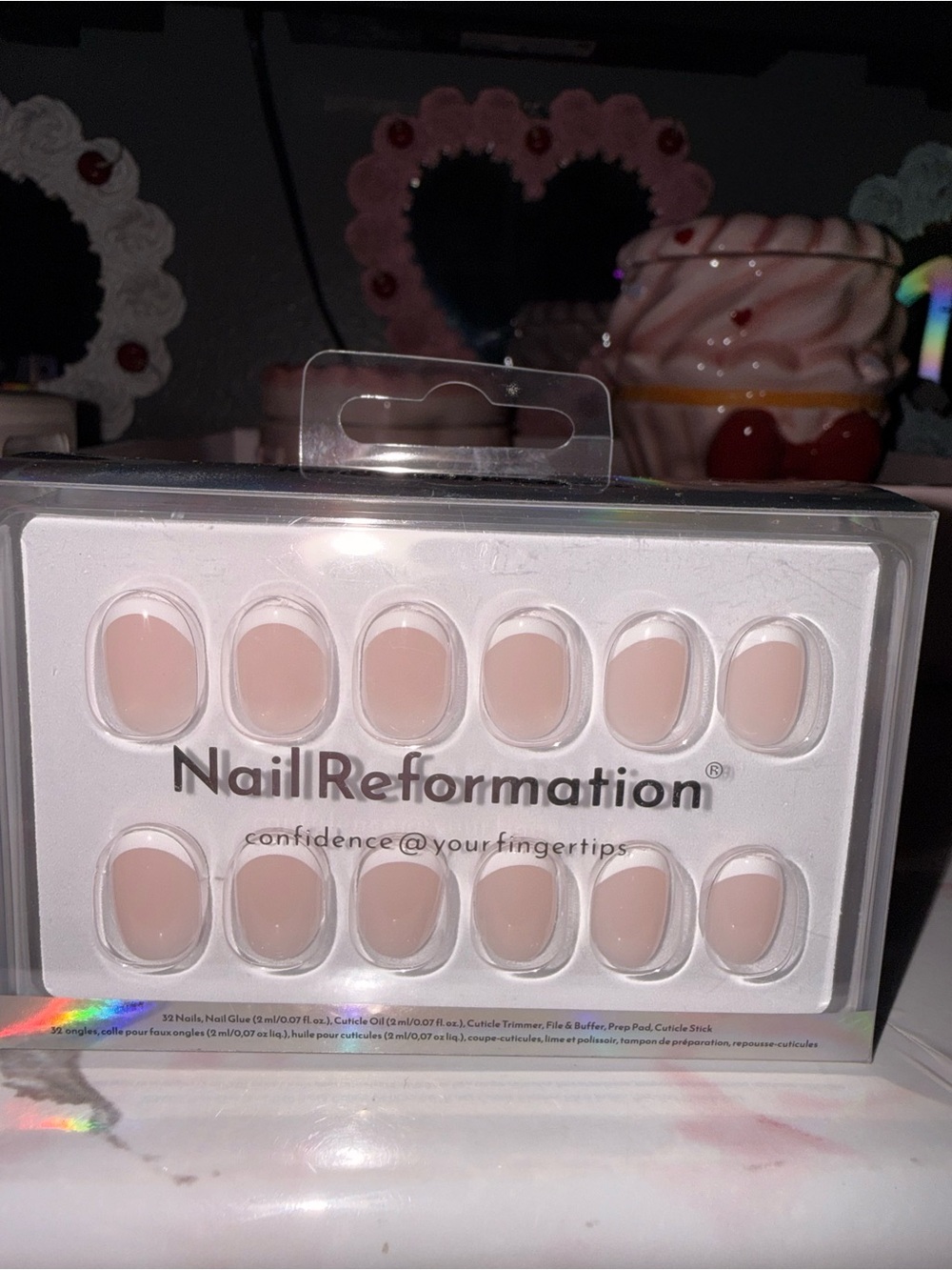 Nail Reformation Nude Press-On Nails – Natural French Tip in Extra Short Round